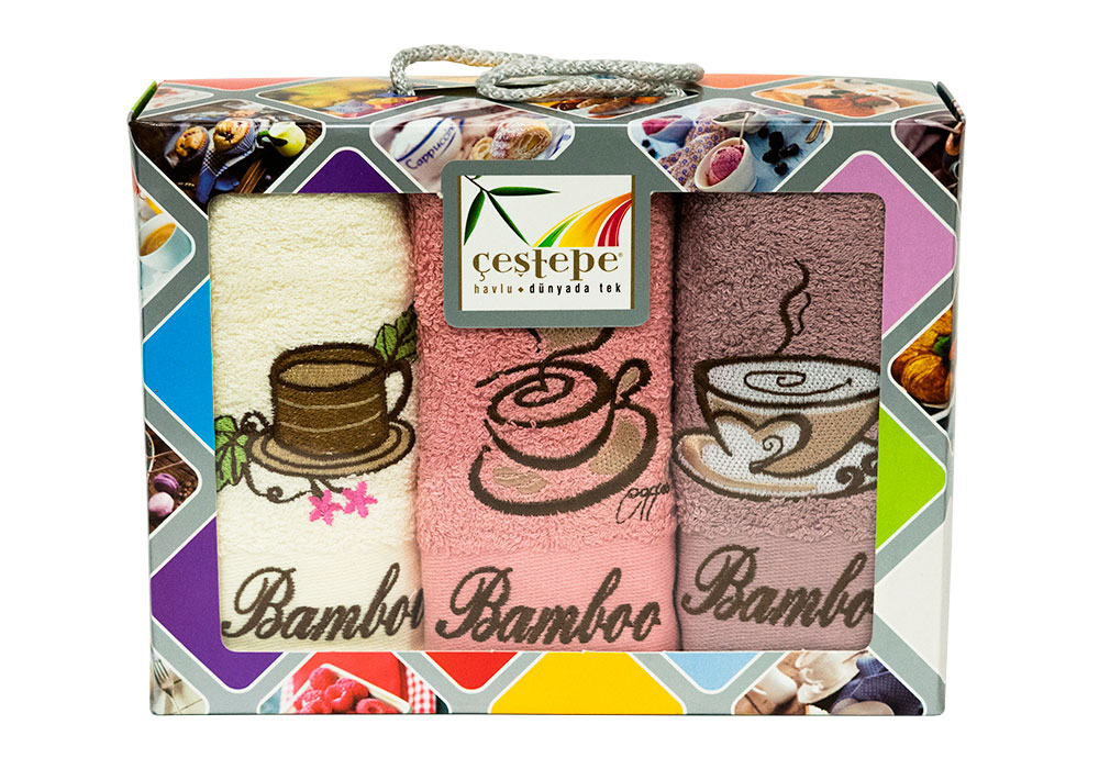 Набір кухонних рушників "Bamboo coffee 02 3" Cestepe