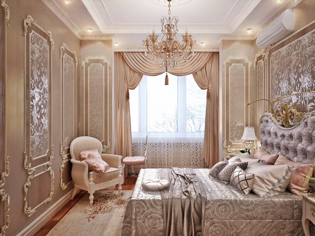 глянцева спальня в класичному стилі